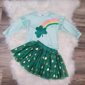 Over the Rainbow Gold Clover Skirt Set NEW~ Choose your size!