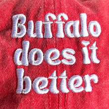 Load image into Gallery viewer, Buffalo does it better red baseball hat close up