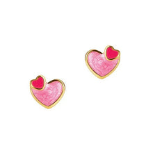 Load image into Gallery viewer, Heart 2 heart lead free pierced earrings. Front view.  