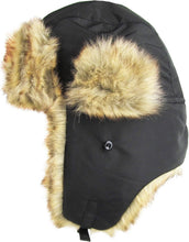 Load image into Gallery viewer, Winter Trapper Hat for adults with ear flaps black