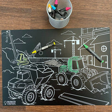 Load image into Gallery viewer, Imagination Starters Construction Chalkboard Placemat 12&quot;x17&quot; NEW