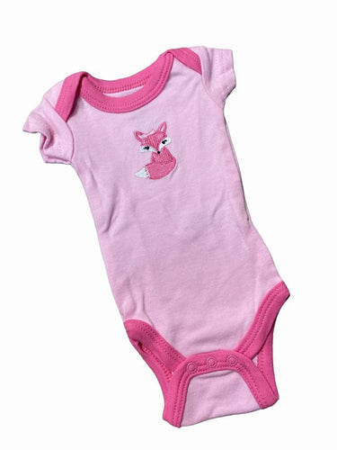 Preemie Girls Pink Fox Short Sleeved Bodysuit NEW