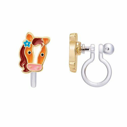 Girl Nation Pretty Pony Horse Lead Free CLIP ON Earrings NEW
