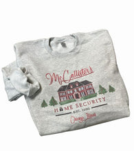 Load image into Gallery viewer, McCallister&#39;s Home Security est. 1990 gray crewneck sweatshirt ~ Adult sizes NEW