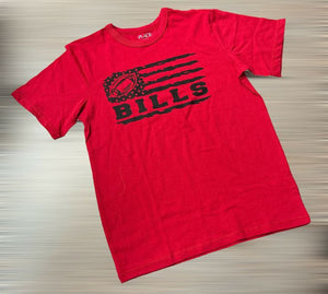 Bills Football Flag handmade tshirts in red 