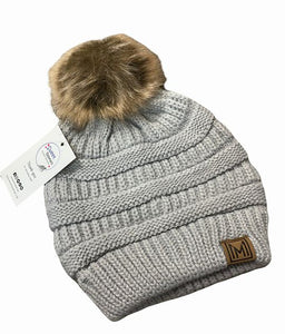 Knit Winter Pom Pom Hats ~ adult szes ~ choose your color! NEW