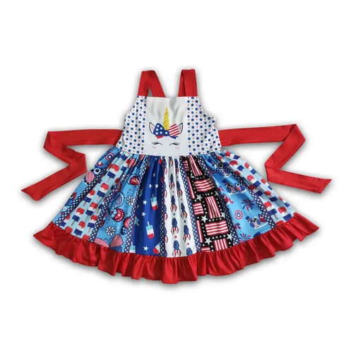 Unicorn Patriotic 4th July Twirl Dress NEW ~ choose your size!