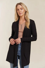 Load image into Gallery viewer, woman&#39;s long cardigan in black