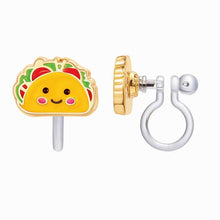 Load image into Gallery viewer, smiling Taco clip on earrings for girls
