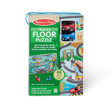 Load image into Gallery viewer, Melissa &amp; Doug Race Around the World Tracks Floor Puzzle – 48 Pieces NEW