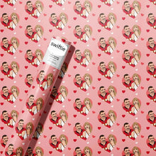 Load image into Gallery viewer, Pink Red Hearts Taylor Travis theme wrapping paper Valentine&#39;s Day.