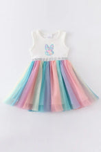 Load image into Gallery viewer, Pastel Easter Bunny sequin tulle dress for girls
