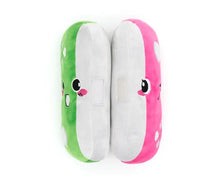 Load image into Gallery viewer, Plush 2 piece switch remote velcro best friend bff plushies Greren Pink details