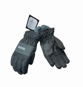 Children's Winter Snow Gloves sz 6-8  Black Gray NEW