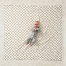 Load image into Gallery viewer, Muslin Swaddle Blanket tan checkered