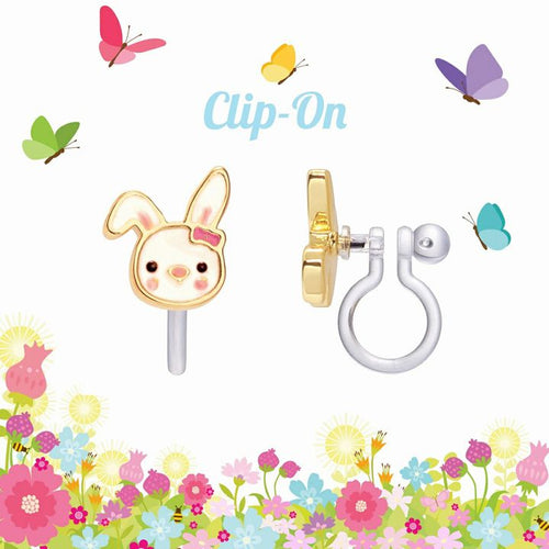 Girl Nation Bouncy Bunny Lead Free CLIP ON Earrings NEW