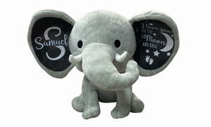 Gray Personalized Plush Elephants.