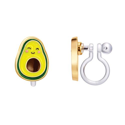 Avocado silicone clip on earrings. 