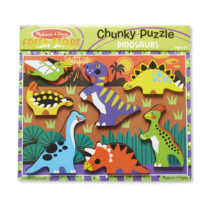 Melissa & Doug Dinosaurs Chunky Puzzle - 7 Pieces NEW
