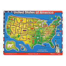 Load image into Gallery viewer, Melissa &amp; Doug United States of America Sound Puzzle - 40 Pieces Sound Puzzle