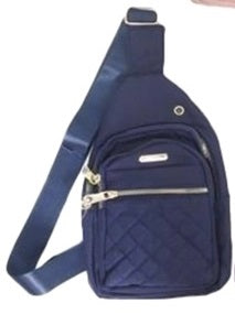 Quilted Navy Sling Cross Body Bag